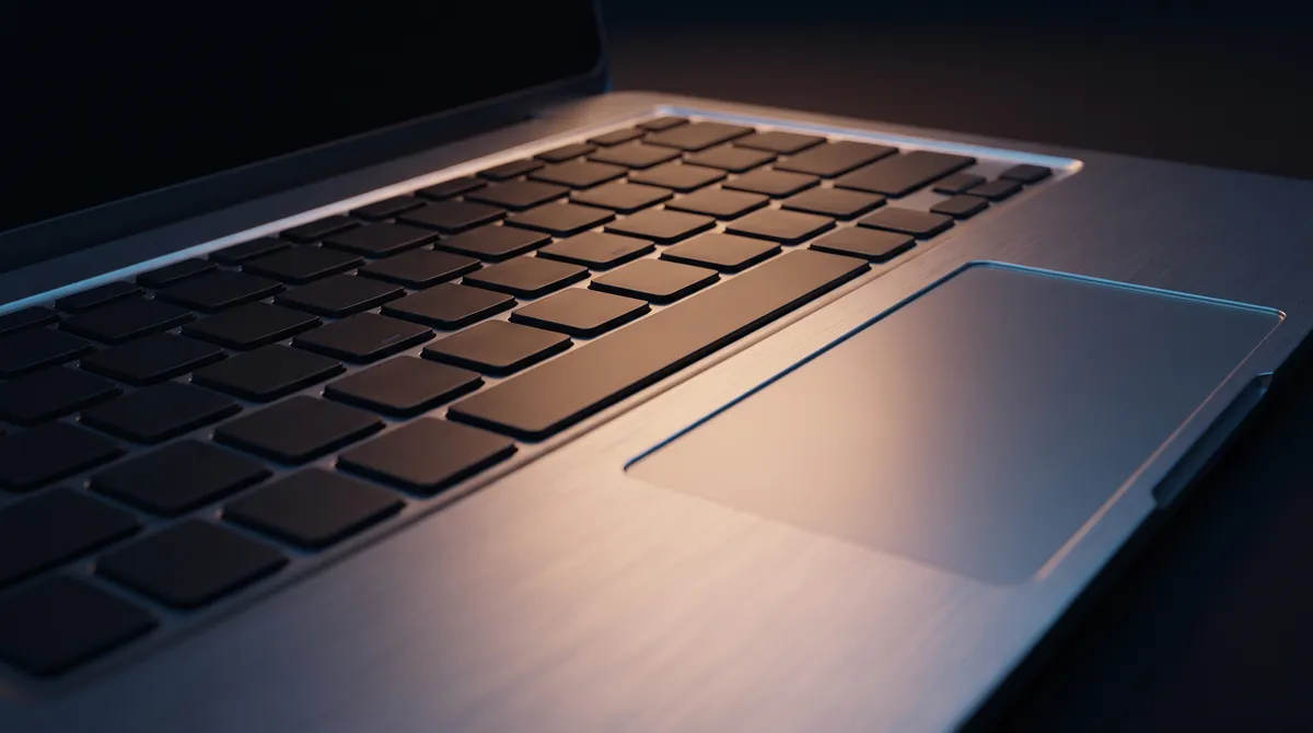 Teclado retroiluminado e trackpad do MacBook